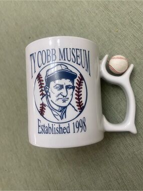 Ty Cobb Baseball Museum Ceramic Coffee Mug Baseball Handle